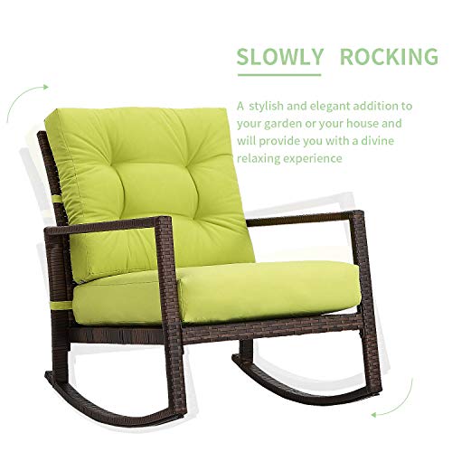 Incbruce Patio Wicker Furniture Rocking Chair Sets 2Piece, Smooth