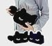 Sleepy Kitty Cat Cosmetic Bag Pencil Pouch Makeup Brush Case Travel Clutch Handbag Purse Cute Kawaii Fashion (Black)