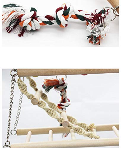 DENTRUN Parrot Playstand Bird Play Stand Cockatiel Playground, Wood Gym Playpen Ladder Toys, Exercise Large Parrots Ladders Playgym Electus Cockatoo Parakeet Conure Toy Climbing Tree