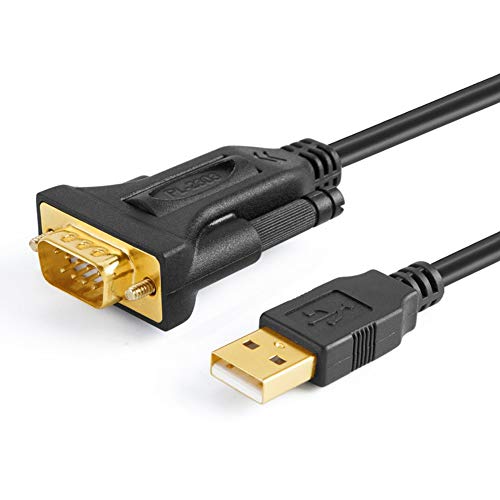 CableCreation 3.3 FT USB to RS232 Adapter with Prolific PL2303 Chip, Gold Plated USB 2.0 to DB9 Serial Converter Cable for Windows 10, 8.1, 8,7, Vista, XP, Linux and Mac OS X, 1M /Black