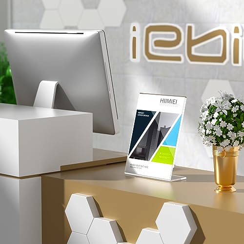 HIIMIEI Set of 6 Table Displays, Poster Stand, A5 (14.8 x 21 cm) Clear Acrylic Easel Table Easel, Menu Stand