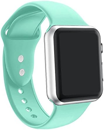 ic6Space Apple Watch Band, Premium Soft Silicone Sports Replacement Strap for Apple Watch Series 3 Series 2 Series 1,38mm or 42mm (Mint green, 42mm-s/m)