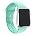 ic6Space Apple Watch Band, Premium Soft Silicone Sports Replacement Strap for Apple Watch Series 3 Series 2 Series 1,38mm or 42mm (Mint green, 38mm-s/m)