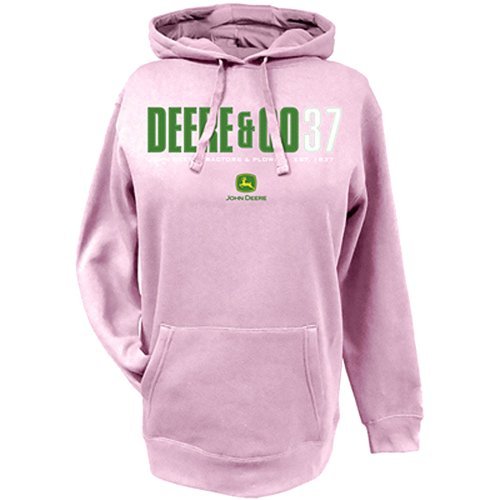 John Deere Ladies Deere Co 37 Pink Hoodie-medium Want It All