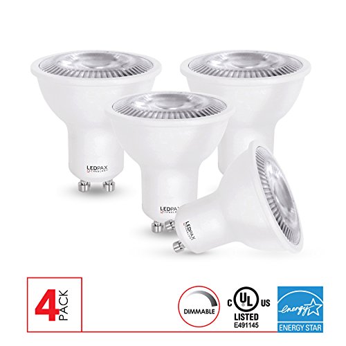 GU10 LED Spot Light Bulb Dimmable, 5.5W (35W equivalent), 3000k, 380 Lumens, CRI 90, (4 Pack), UL Listed, Energy Star Certified