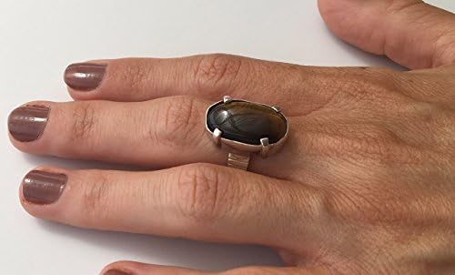 Tiger eye silver ring, Brown tiger eye, Tiger silver ring, Oval silver ring, Tiger ring, Tiger Ring size 8.5, Oval tiger ring, Tigers Eye,