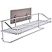 Crystallove Self Adhesive Chromed Metal Shower Caddy Storage Basket Bathroom Wall Mounted Corner Shelf Kitchen Spice Holder Organizer with Towel Bar (Style 1)