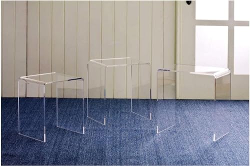 Acrylic Clear Nesting Tables - Coffee & End Table Set (3 Pcs) - 40cm, 35cm, 30cm