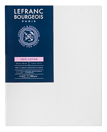 Lefranc & Bourgeois Series 11139 Classic Stretcher Frame 100% Cotton 350 g/m² Archival Quality Acid-Free for Increased Durability Primed 30 x 40 cm