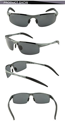 Duco Men's Sports Style Polarized Sunglasses Driver Glasses 8177S (Gunmetal Frame,Gray Lens)
