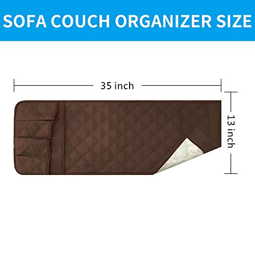 image for ENINFUT 2 Pack Non-Slip Couch Sofa Chair Armrest Organizer 5 Pockets A