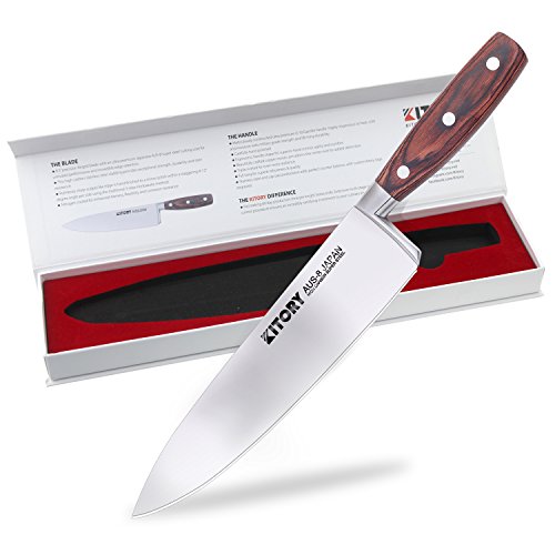 Kitory Chef's Knife 8.5 inch - Knight Series - Best Quality Japanese AUS-8 Stain & Corrosion Resistant Multi-functional Knife(Pakka wood )