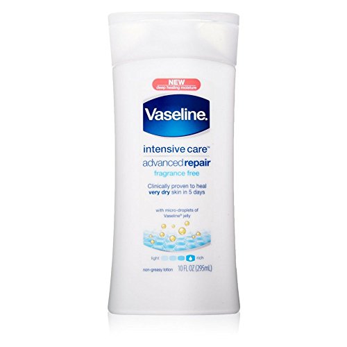 Vaseline Intensive Rescue Repairing Moisture Fragrance free Lotion, 10 Ounce (Pack of 6)