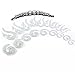 BodyJ4You 54PC Ear Stretching Kit - 14G-00G Beginner Gauges - White Acrylic Tapers Spirals Hangers No Flare Plugs O-Rings - Lightweight Expanders Unisex Men Women