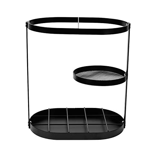 image for Sekera Black Metal Umbrella Stand Rack, Assembled Umbrella Storage Hol