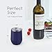 Maars Bev Stainless Steel Stemless Wine Glass Tumbler with Lid, Vacuum Insulated 12 oz Cup | Spill Proof, Travel Friendly, Classic Cocktail Drinkware - 2 Pack Midnight Blue