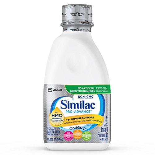 Similac Pro-Advance Non-GMO with 2 -FL Hmo Infant Formula Ready-to-Feed, 1qt Bottles (Pack of 6)