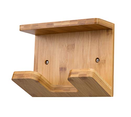 JackCubeDesign Bamboo Skateboard Wall Mount Rack Longboard Skate Display Organizer Holder with Tray - MK393A
