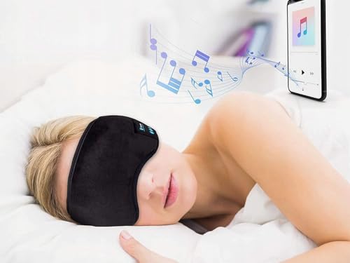 Sleep Mask with Built-in Bluetooth Headphones, Wireless Music Mask, Touch Control, Noise Cancelling, Lightweight and Comfortable for Travel, Nap, Yoga, Sleep and Rest