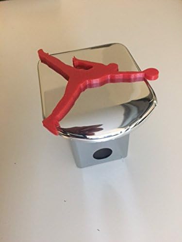 Dunk man in 3D - 2 inch Trailer Hitch Cover Chrome with RED - Love Basketball Dunkman