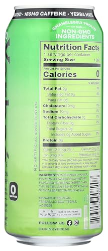 YERBAE SPARKLING WATER WITH YERBA MATE TEA – WATERMELON STRAWBERRY, 16 OUNCE (PACK OF 12)