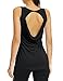 BALEAF Women's Soft Lightweight Cowl Back Workout Yoga Sleeveless Shirts Black Size M