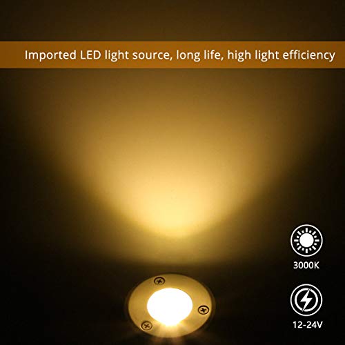 Landscape Lighting ALOVECO 12V-24V Low Voltage LED Landscape Lights Waterproof Pathway Stair Lights in-Ground Lights for Driveway, Deck, Garden, Outdoor Lighting,Warm White(6 Pack)