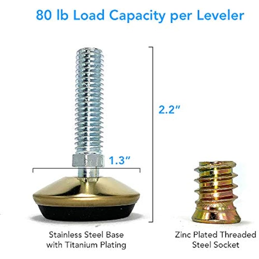 Swivel Furniture Leg Levelers Adjustable Leveling Feet Glide Tables
