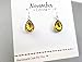 November Birthstone Earrings - Citrine Crystal Sterling Silver Teardrop Earrings - Gift for Her