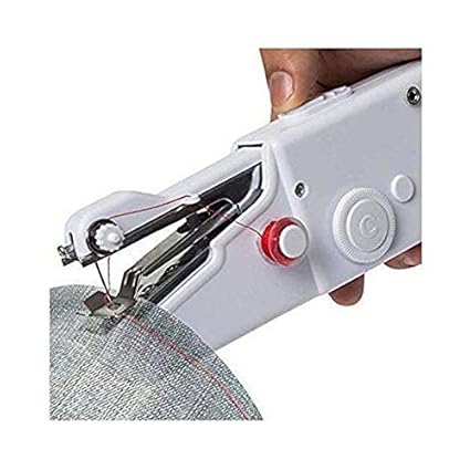Ladki Creation Plastic Electric Mini Portable Sewing Machine Handy Stitch Portable Needlework Cordless Handmade (20.5 X 3 X 7 cm_White)