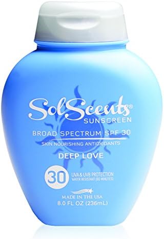Sunscreen Scented Lotion – SPF 30 – Refreshing Sun Protection For Sensitive Skin, Water-Resistant Natural Sunblock, Moisturizes & Protects Skin From UVA & UVB Rays - Deep Love Scent
