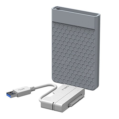 ineo USB 3.0 Tool-free External Hard Drive Enclosure for 2.5 inch 9.5mm & 7mm SATA HDD SSD with UASP Supported and Screwless [T2578]