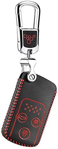 Tucool Racing Remote Car Key Case Key Holder Genuine Top Layer Leather Cover Wallet (Red, 2S)