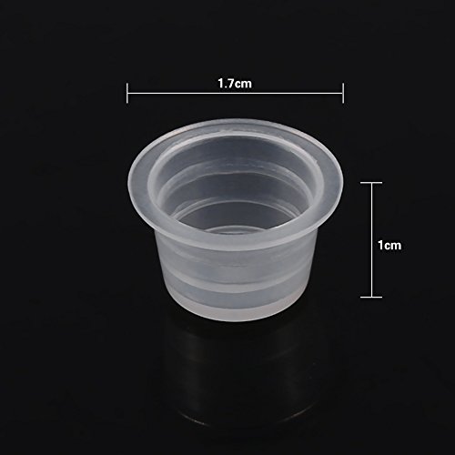 Tattoo Ink Cap Cup Medium Large Plastic Microblading Ink Pigment Cups Accessories for Tattoo Supplies 100Pcs/Set(M) - Thumbnail 4