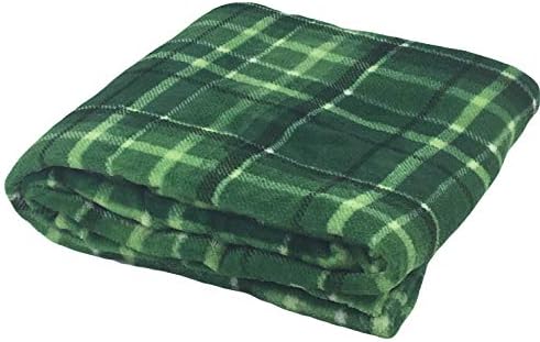 Morgan Home St. Patrick's Day Soft & Cozy Velvet Throw Blanket, 50-Inch x 60-Inch (McKinley Dark Green Plaid)