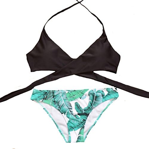 Rubylong Women"s Cross Padded Push-up Bikini Set Bathing Suits Two Pieces Swimsuit,S(US Size 2-4),Bj3119