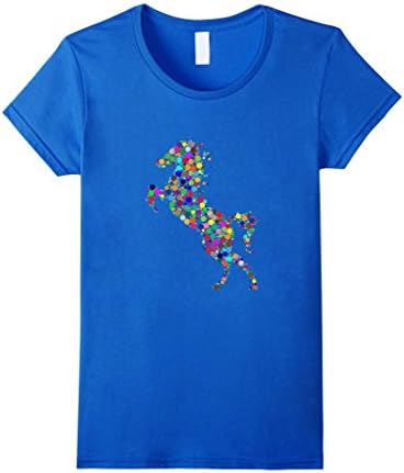 Womens Colourful Horse T shirt for girls, women and men Small Royal Blue