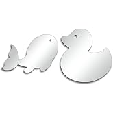 MIRRORVANA Acrylic Wall Mirror Set, 7" x 6.9" &amp; 7" x 4.4" (Duck &amp; Whale) | Liven Up Any Room! Lightweight, Shatterproof Safe Design, Strong Adhesive Mount, Easy Peel &amp; Stick Install Decorative Mirror