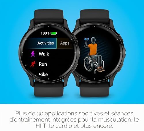 Venu 3, Montre GPS connectée sport & santé AMOLED, Gray/Noir, 45mm
