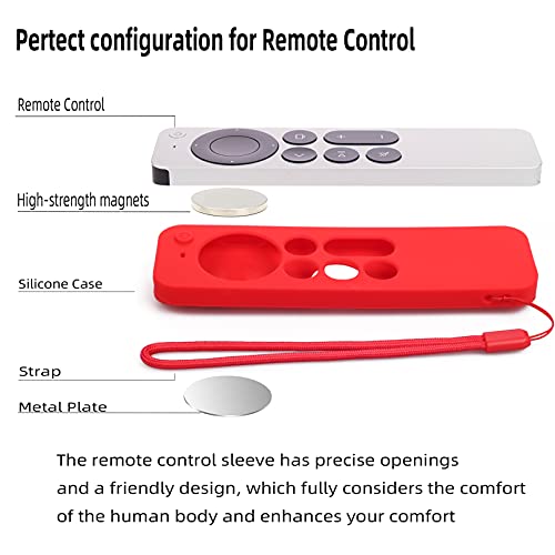 Silicone Remote Case for Apple TV 4K 2nd Gen 2021 Siri Remote Anti-Slip ...