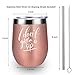 I Don't Give A Sip - LEADO 12 oz Stainless Steel Wine Tumbler with Lid and Straw, Insulated Stemless Sippy Cup, Funny Novelty Gift for Her (Rose Gold)