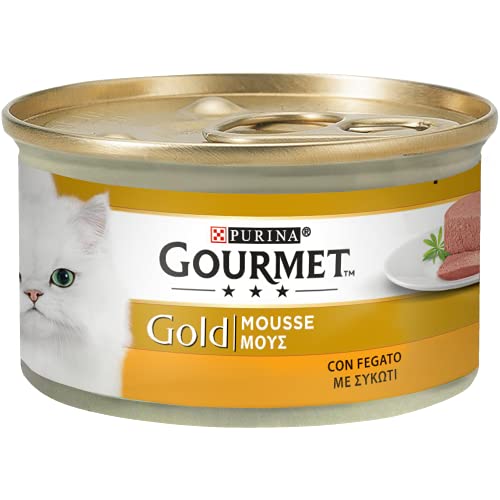 Purina Gourmet Gold Wet Cat Mousse with Liver, 24 Cans of 85g Each, Pack of 24 x 85g