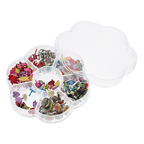 Gadpiparty Mixed Color Mini Metal Brads for Boys and Girls DIY Crafts 6-12mm Assorted Mushroom Fasteners for Handmade Projects and School Activities