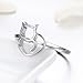 WOSTU 925 Sterling Silver Cat Rings Women Silver Rings Kitty Rings for Girls Valentine’s Day Birthday Gifts for her