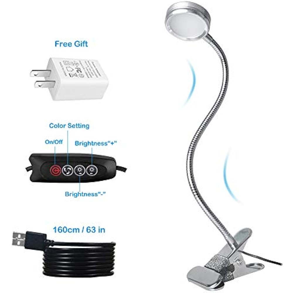 Eyocean LED Reading Light, Dimmable Clamp For Bed Headboard, Bedroom