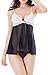 Ruzishun Women's Sexy Lingerie Chiffon and Lace Sleepwear Underwear(Black,M)