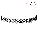 Doinshop Female Stretch Necklace Retro Henna Vintage Elastic Tattoo Choker New (black)