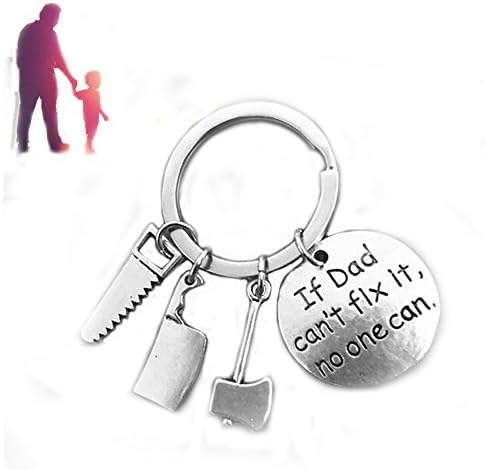 Kaliste Keychain If Dad Can't Fix it No One Can Jewelry Key Ring Repair Tools Pendants Great Gift for Father from Son Daughter Kids (Style-2)