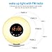 [2017 Upgraded Version]Wake Up Light Alarm Clock Sunrise Simulation Digital Clock , 6 Natural Sounds, FM Radio, Snooze/Sunset Function, Touch Control 7 Colors LED Night Light With USB Charger