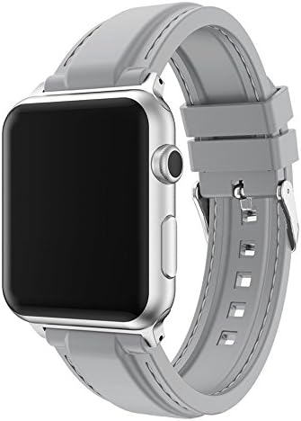 Fradyer for Apple Watch Band 38mm ,Soft Silicone Replacement Band for Apple Watch Series 1 2 3 Sport and Edition (Gray)